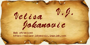 Veliša Jokanović vizit kartica